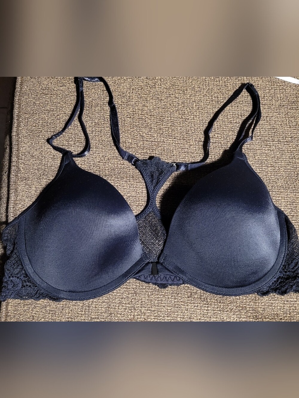 Maidenform Black Lace-Back T-Shirt Bra